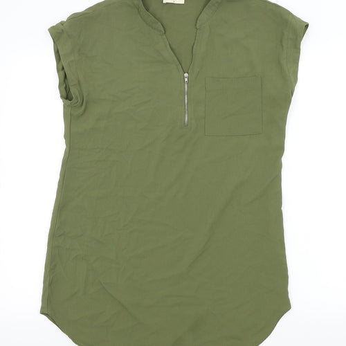 Papaya Womens Green Colourblock  Basic Blouse Size 12