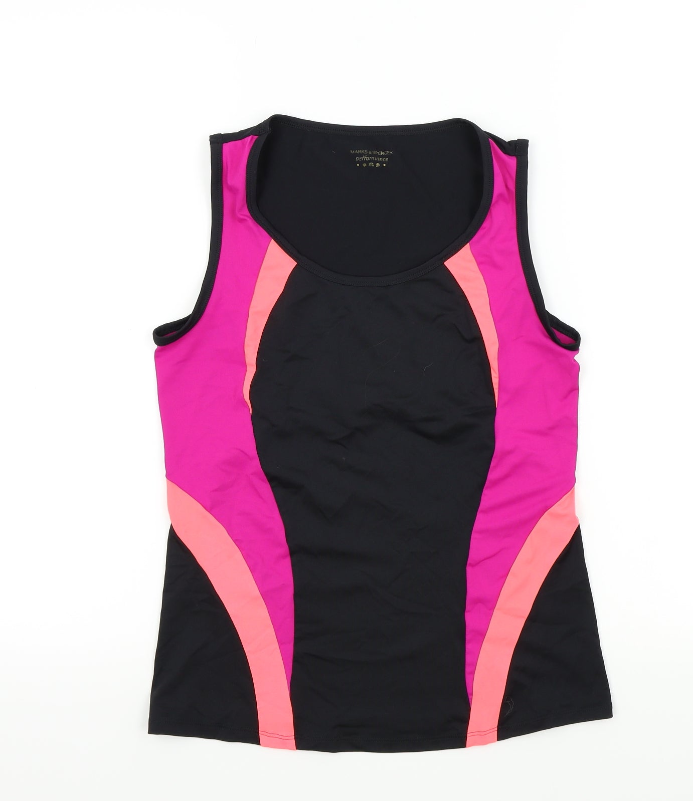 M&S Womens Black Colourblock  Basic Polo Size 12