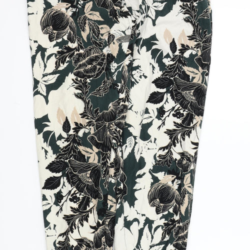 NEXT Womens Green Floral  Trousers  Size S L27 in