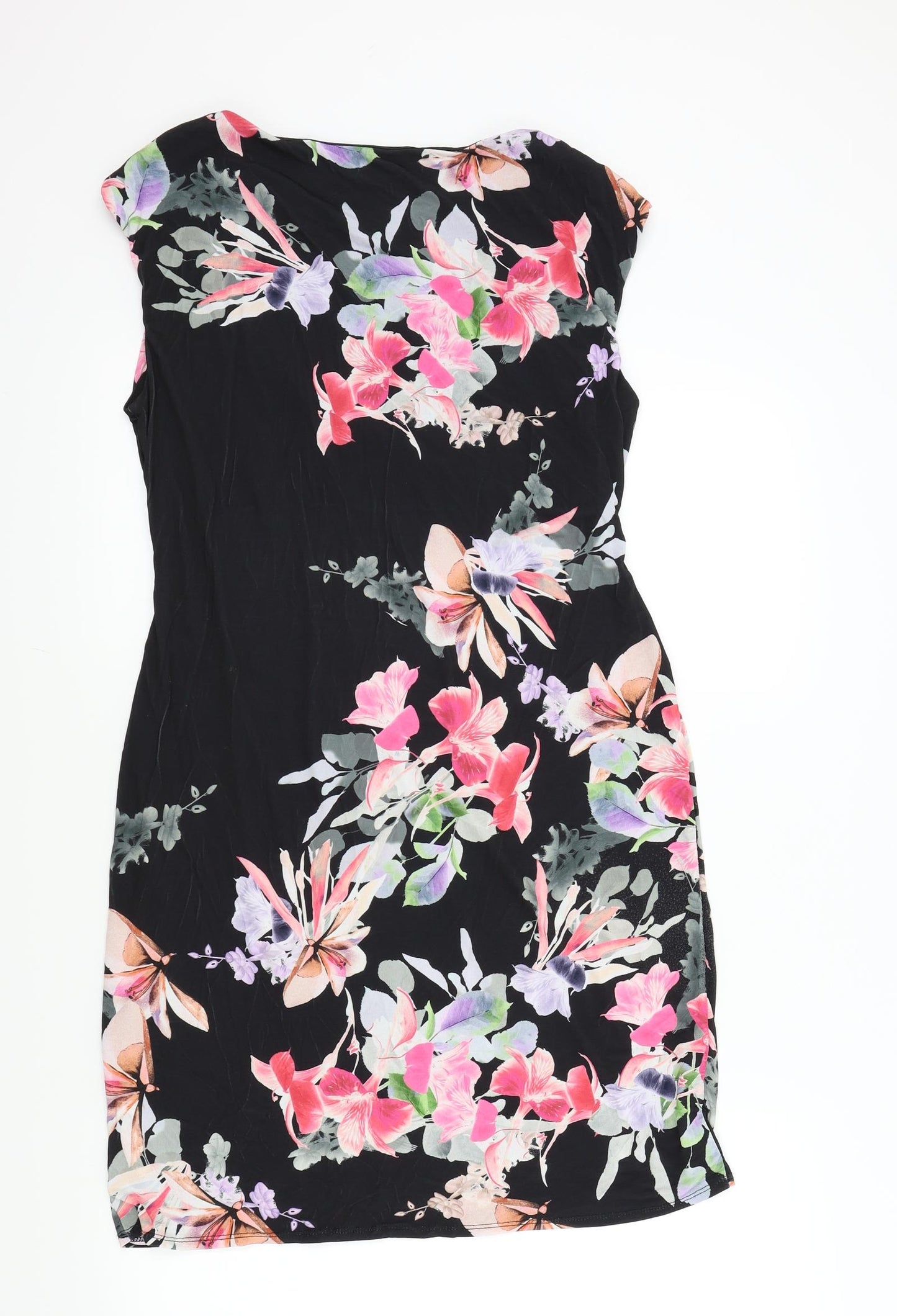 Wallis Womens Black Floral  A-Line  Size 12