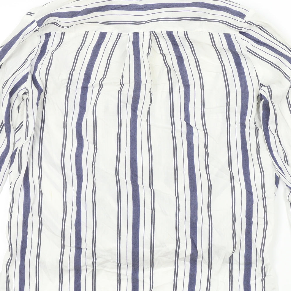 River Island Womens White Striped  Basic Blouse Size 8
