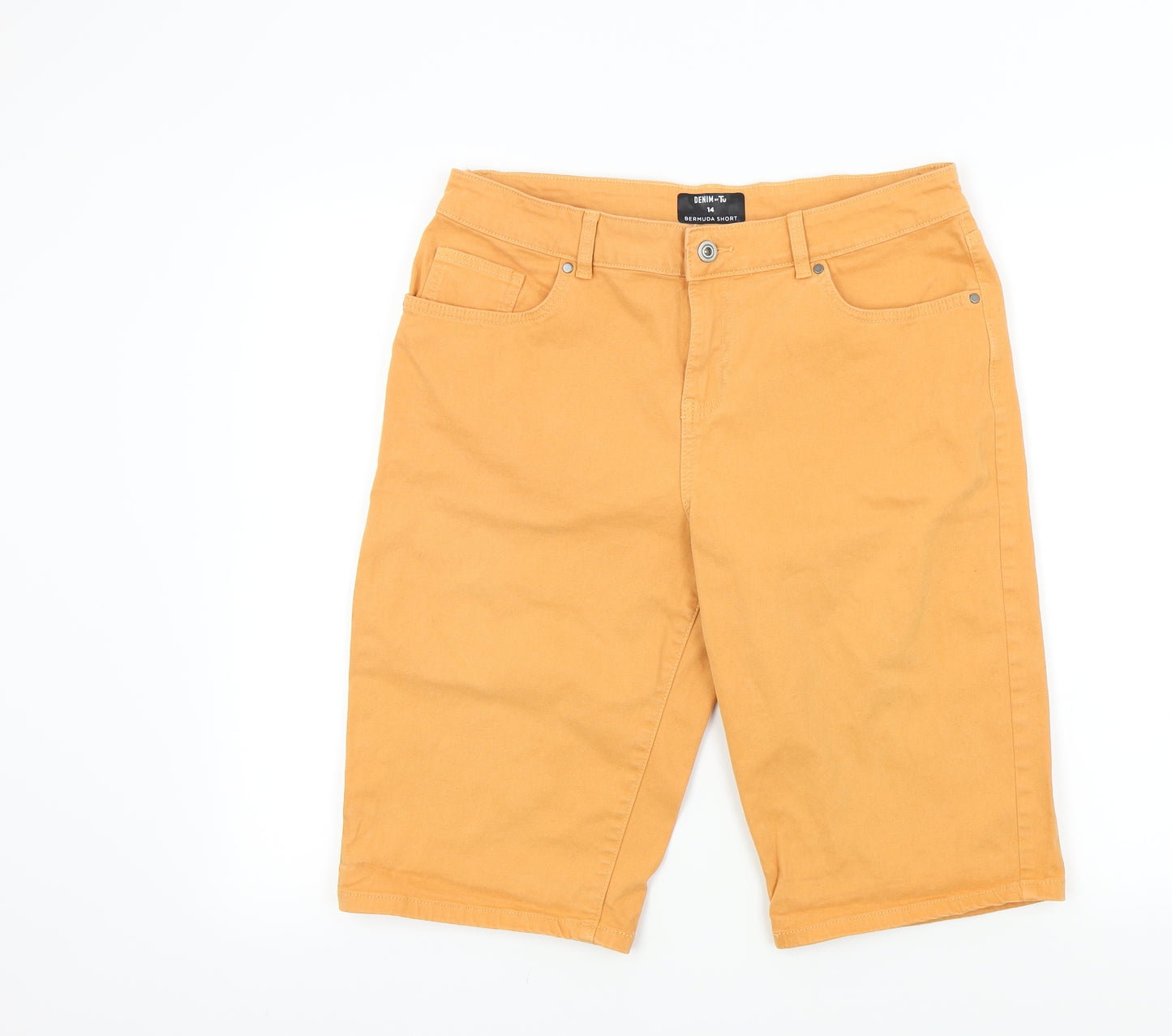 TU Womens Orange Colourblock  Bermuda Shorts Size 14