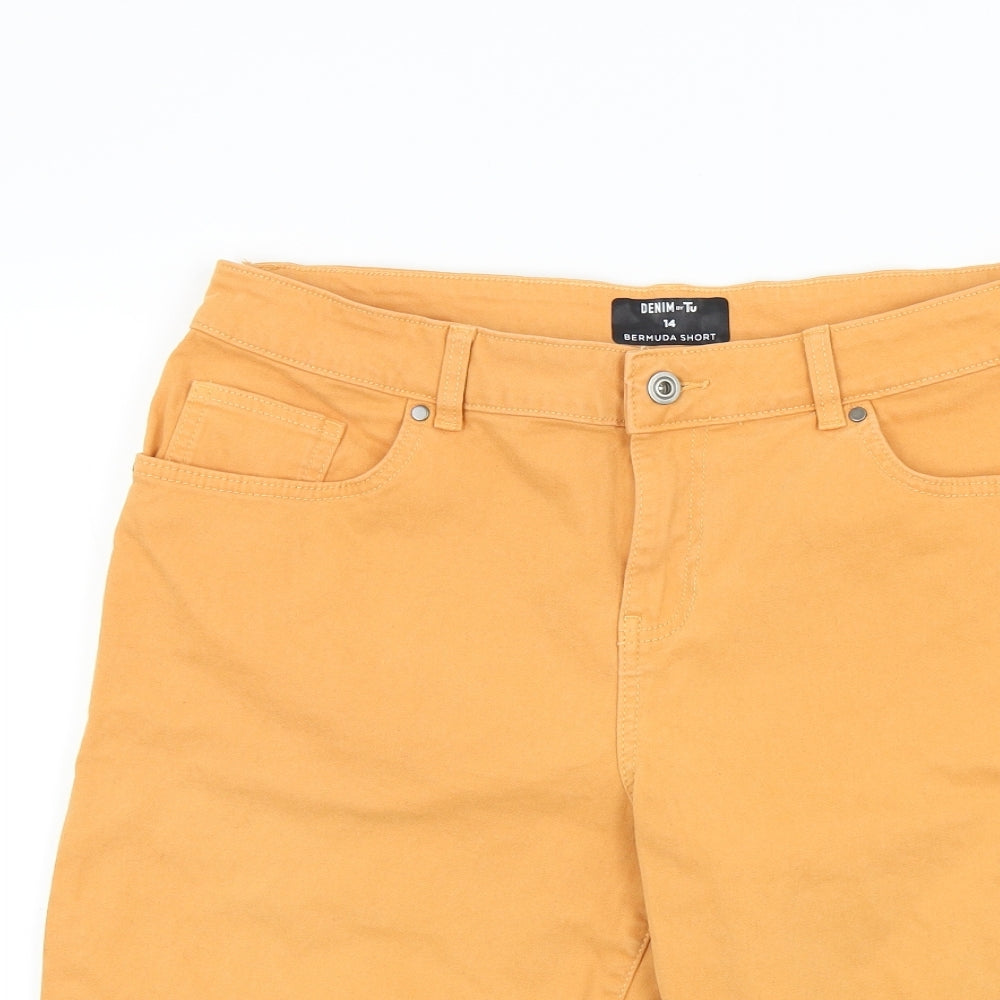 TU Womens Orange Colourblock  Bermuda Shorts Size 14