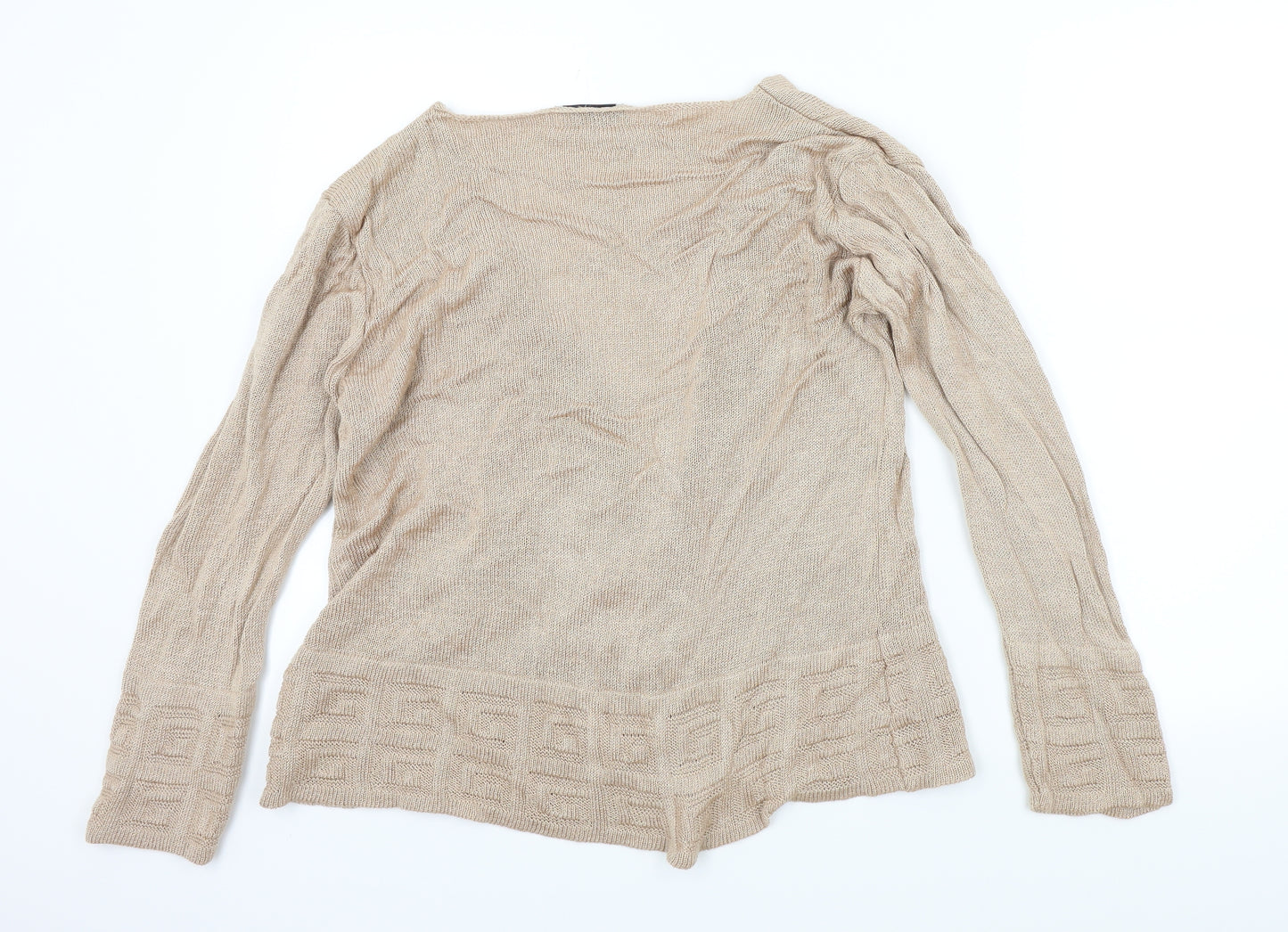 BASSINI Womens Gold   Cardigan Jumper Size XL