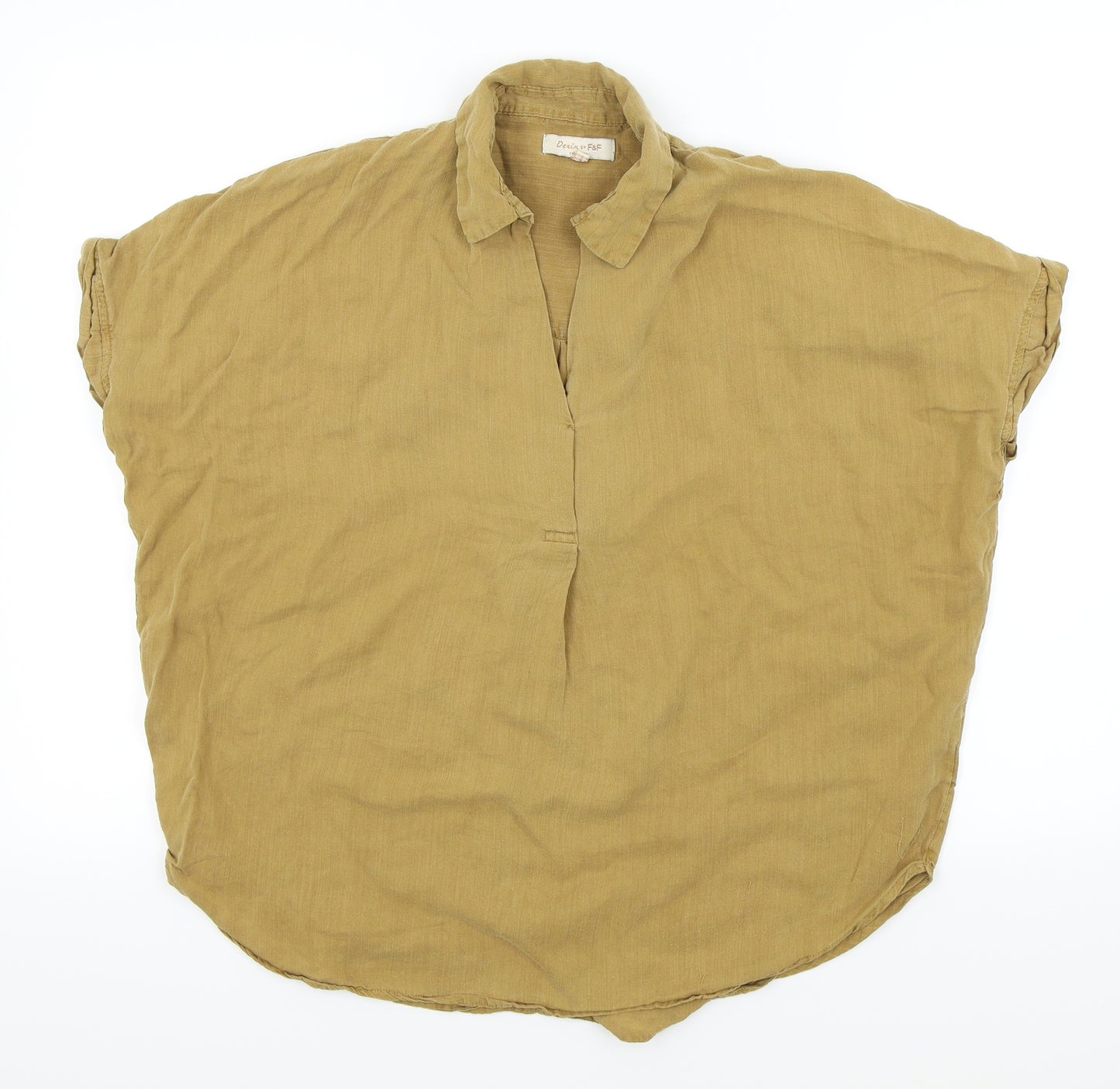 F&F Womens Brown Colourblock  Basic T-Shirt Size 10