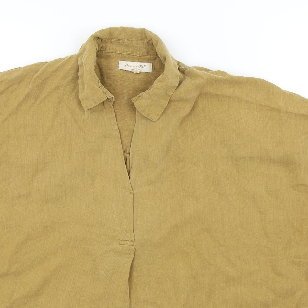 F&F Womens Brown Colourblock  Basic T-Shirt Size 10