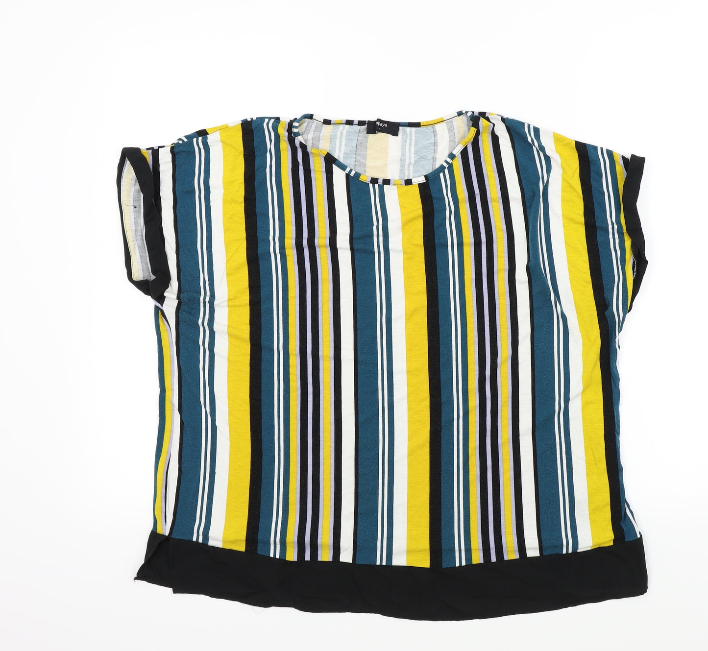 Papaya Womens Ivory Striped  Basic Polo Size 16