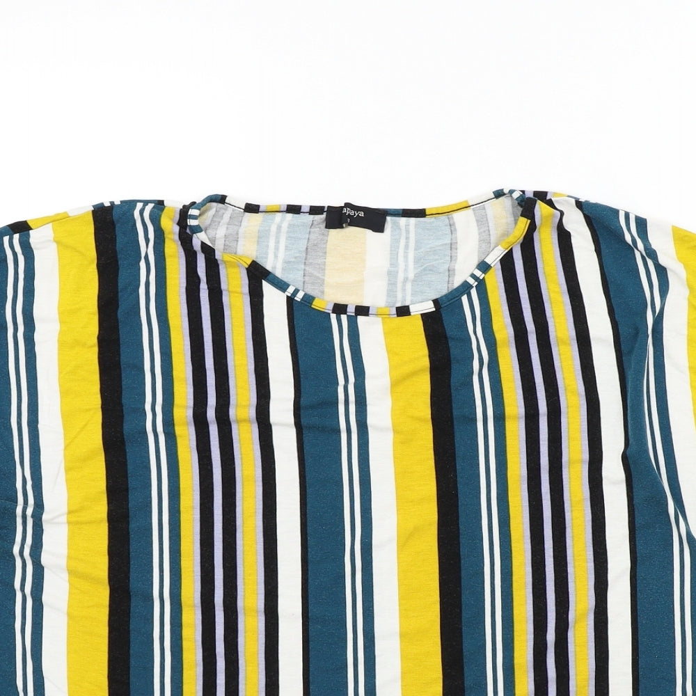 Papaya Womens Ivory Striped  Basic Polo Size 16