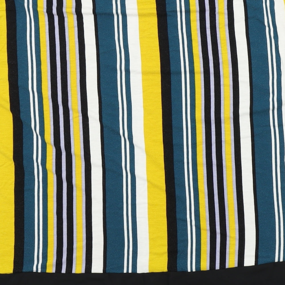 Papaya Womens Ivory Striped  Basic Polo Size 16