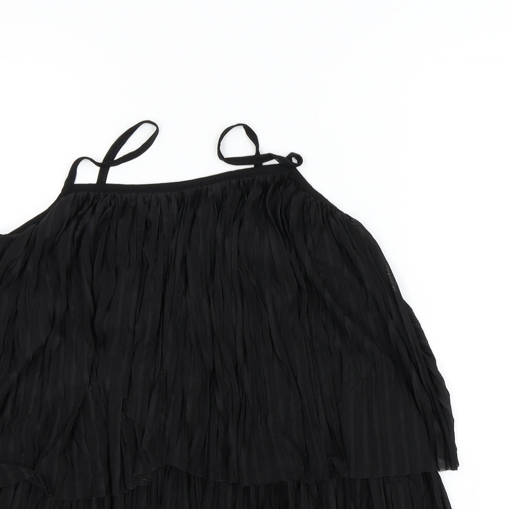 TOP SHOP Womens Black Colourblock  Basic Blouse Size 12