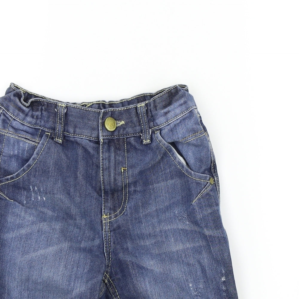 F&F Boys Blue Colourblock  Bermuda Shorts Size 9 Years