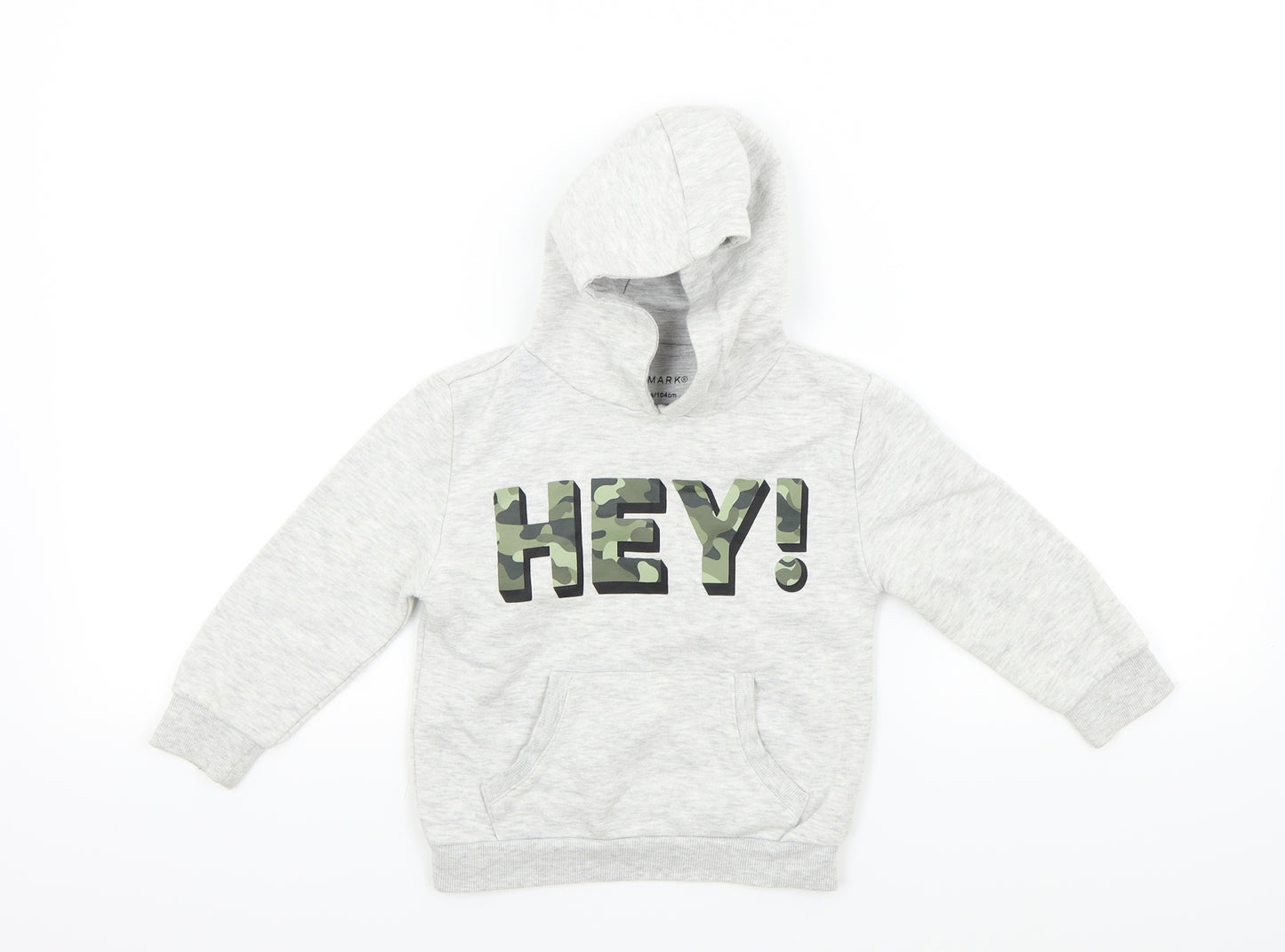 Primark Boys Grey Colourblock  Pullover Hoodie Size 3-4 Years