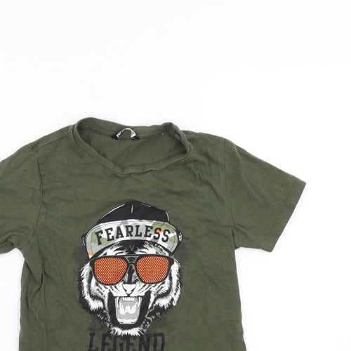 Pep & Co Boys Green   Basic T-Shirt Size 7-8 Years  - fearless legend