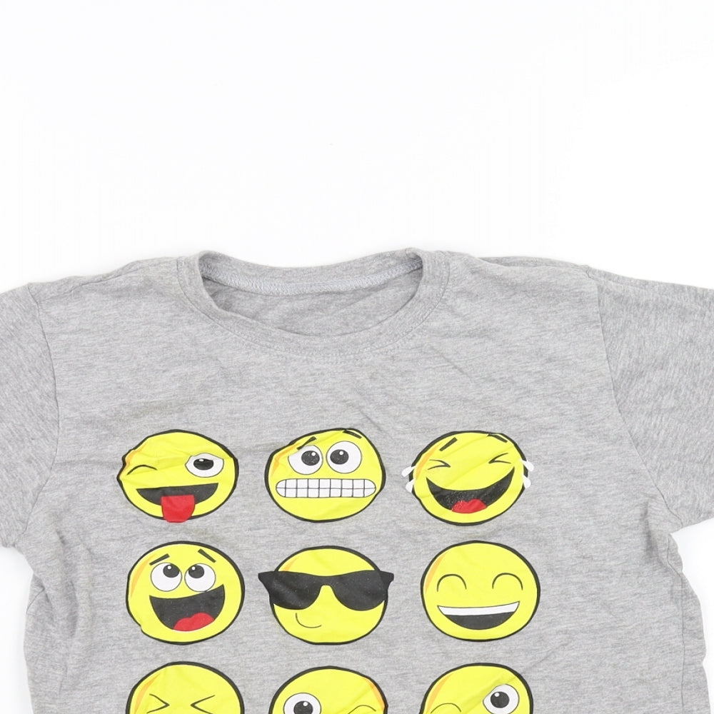 Preworn Boys Grey   Basic T-Shirt Size 10-11 Years  - Good Vibes