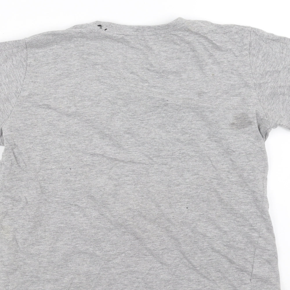 Preworn Boys Grey   Basic T-Shirt Size 10-11 Years  - Good Vibes