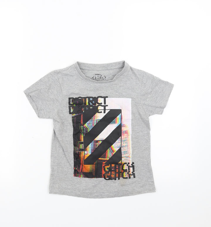 Pep&Co Boys Grey Basic T-Shirt Size 6-7 Years