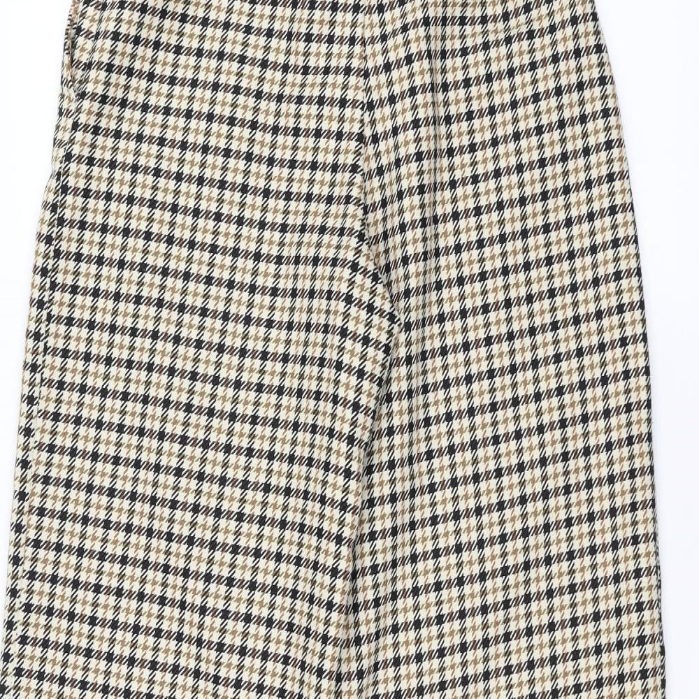 H&M Womens Brown Houndstooth  Trousers  Size 10 L24 in - cropped