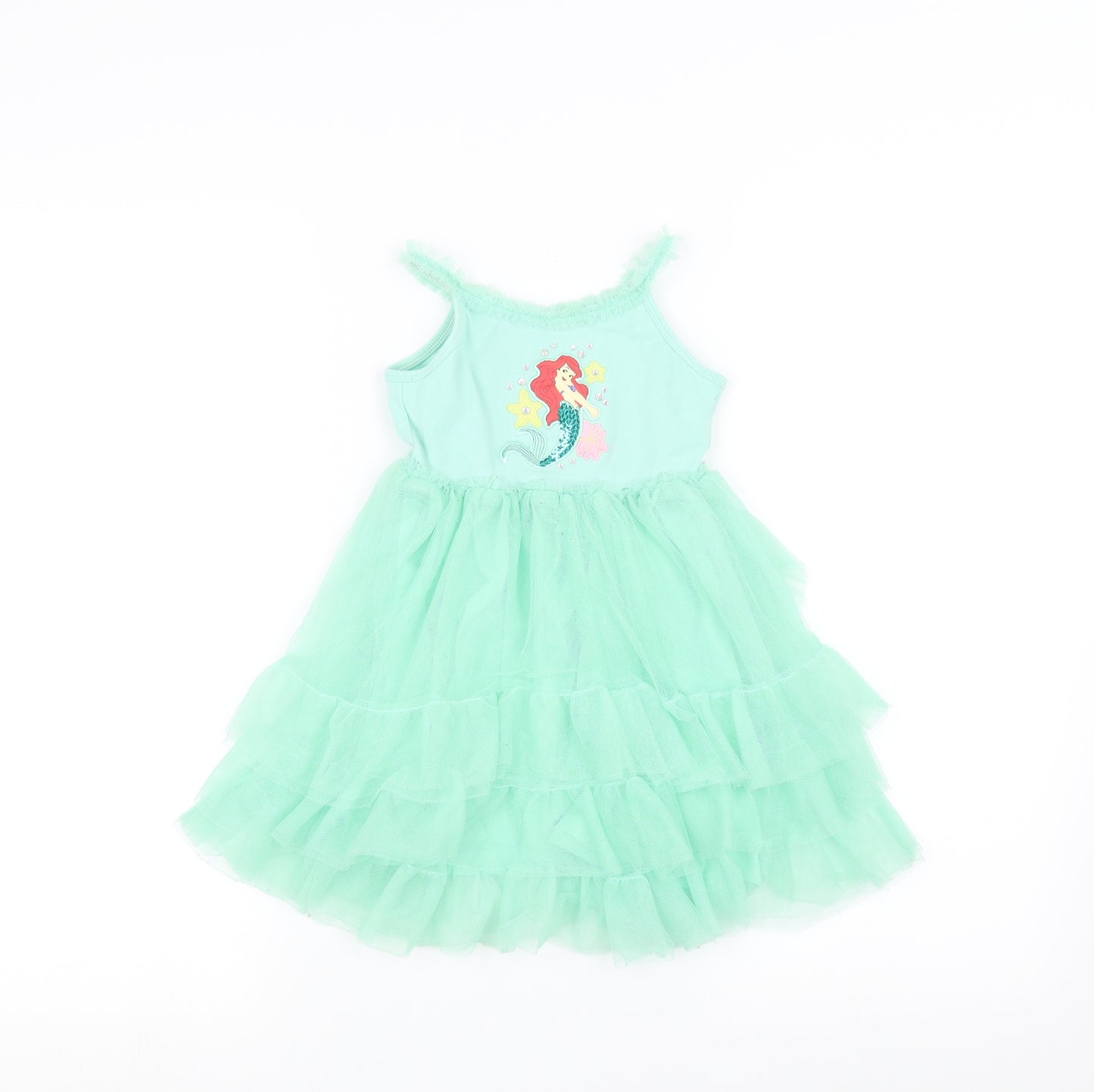 Disney Store Girls Green   Fit & Flare  Size 3 Years  - The Little Mermaid