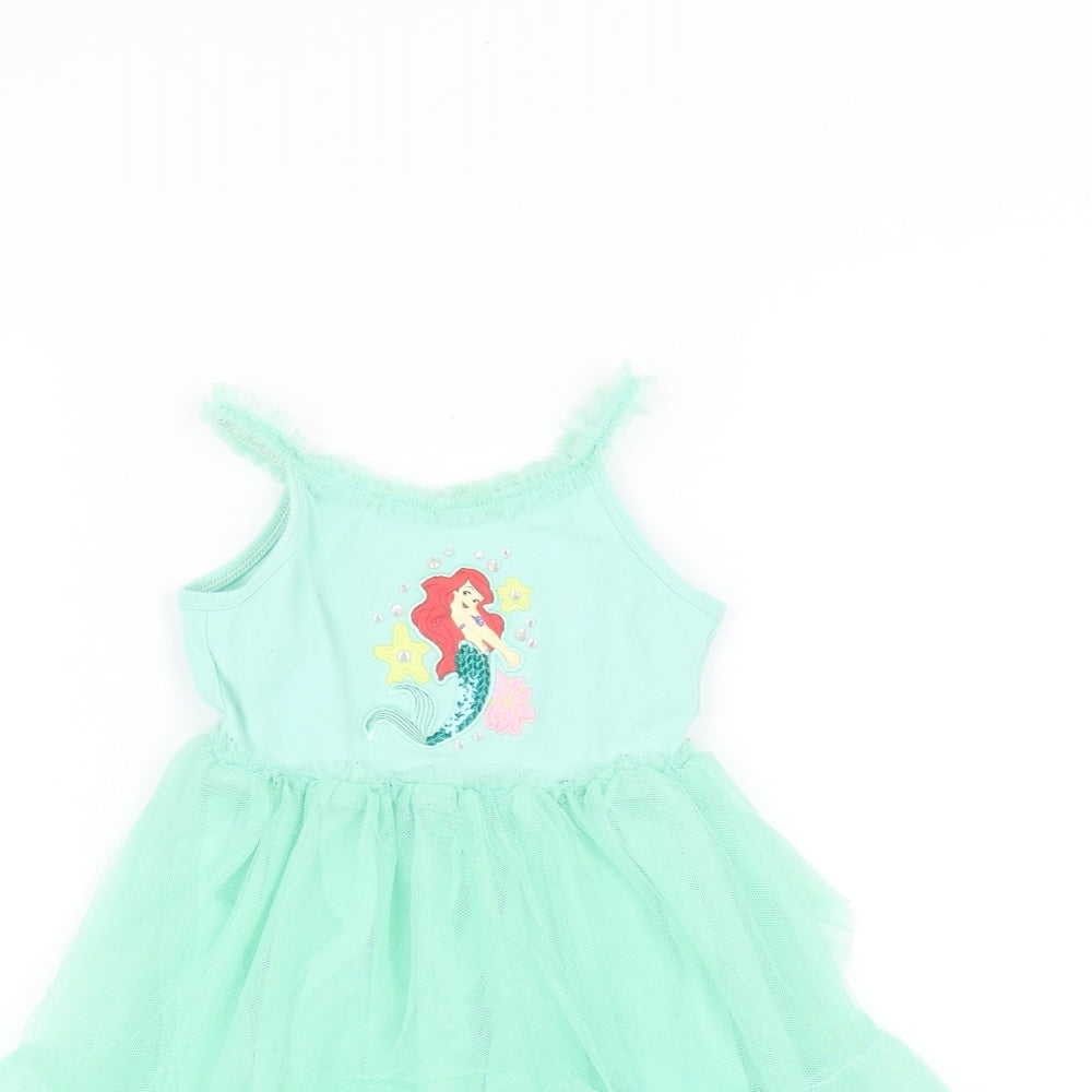 Disney Store Girls Green   Fit & Flare  Size 3 Years  - The Little Mermaid