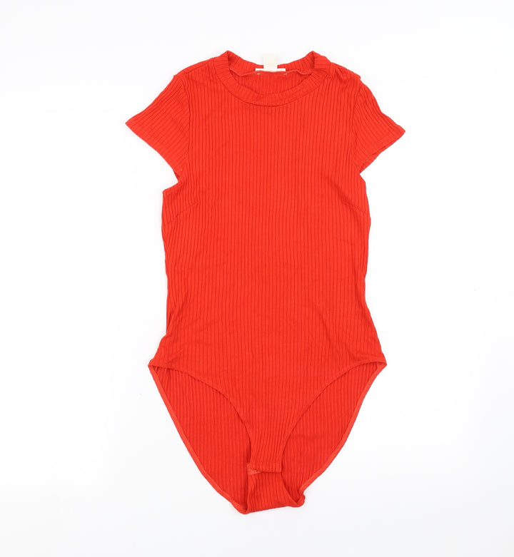 H&M Womens Red Bodysuit One-Piece Size M
