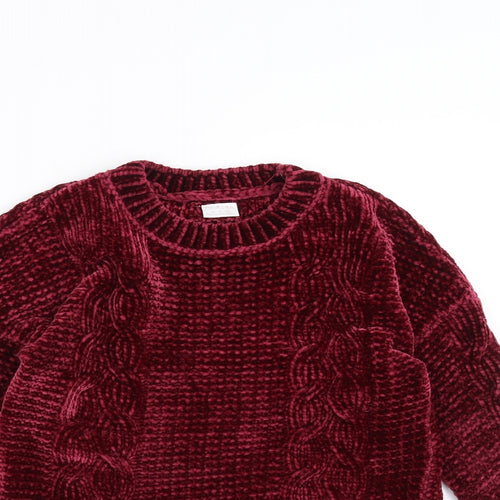 F&F Girls Red   Pullover Jumper Size 7-8 Years