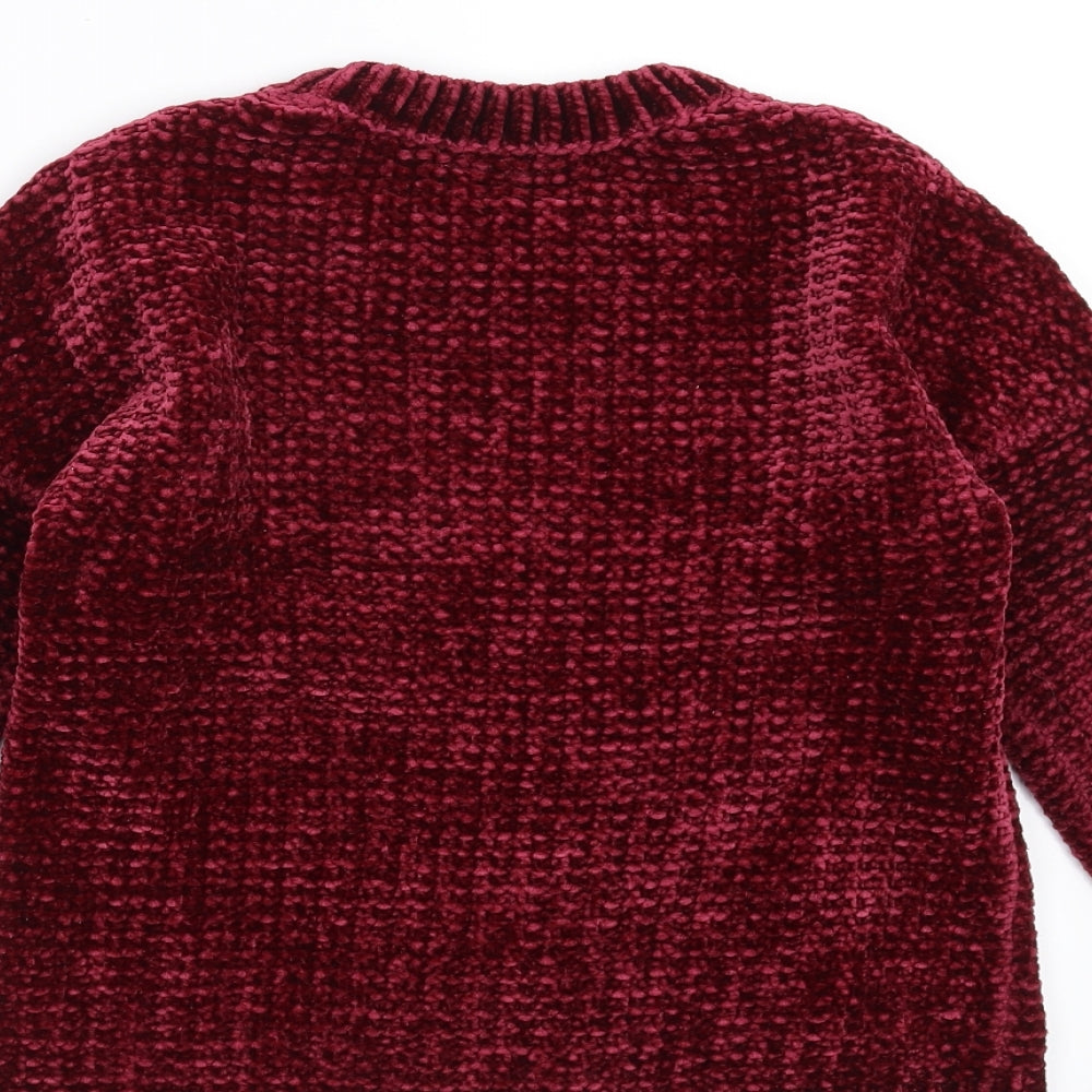 F&F Girls Red   Pullover Jumper Size 7-8 Years