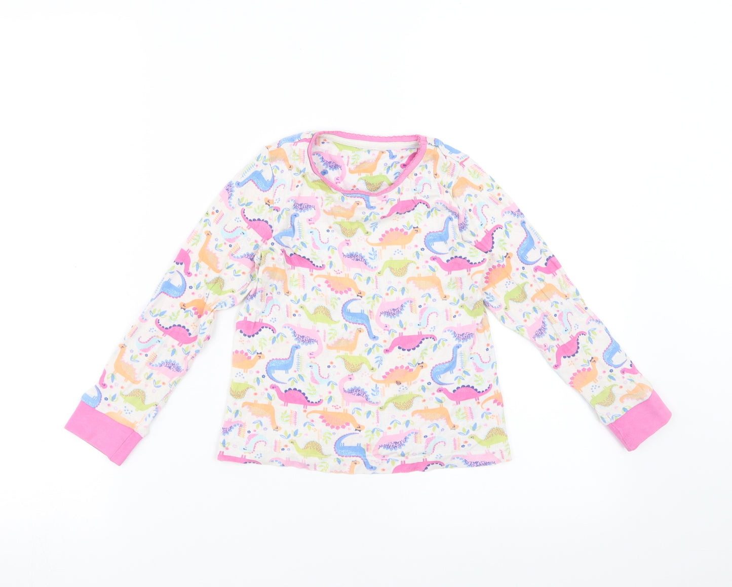 Sainsburys Girls Pink Solid  Top Pyjama Top Size 4-5 Years  - Dinosaur
