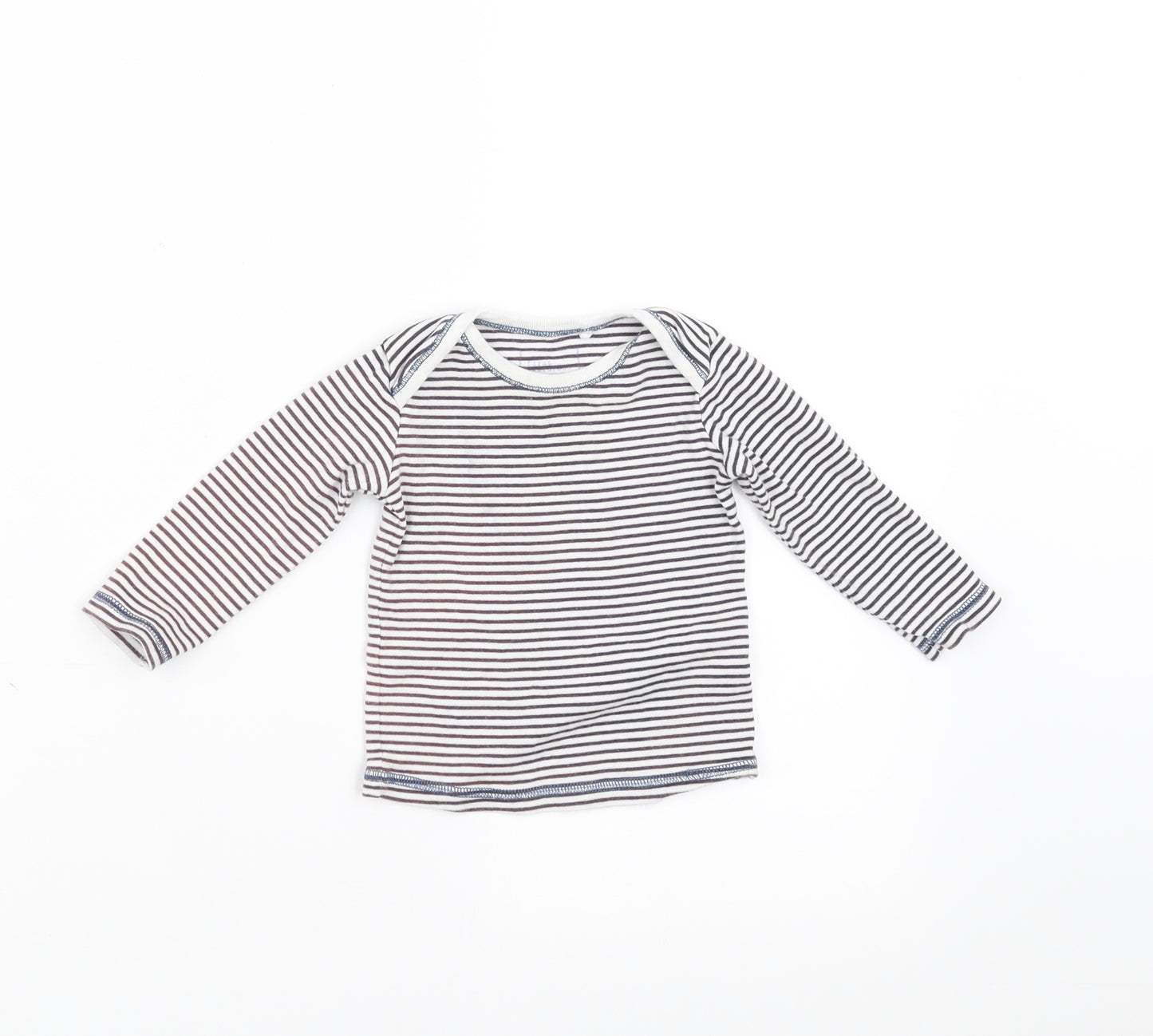 NEXT Baby White Striped  Basic T-Shirt Size 6-9 Months