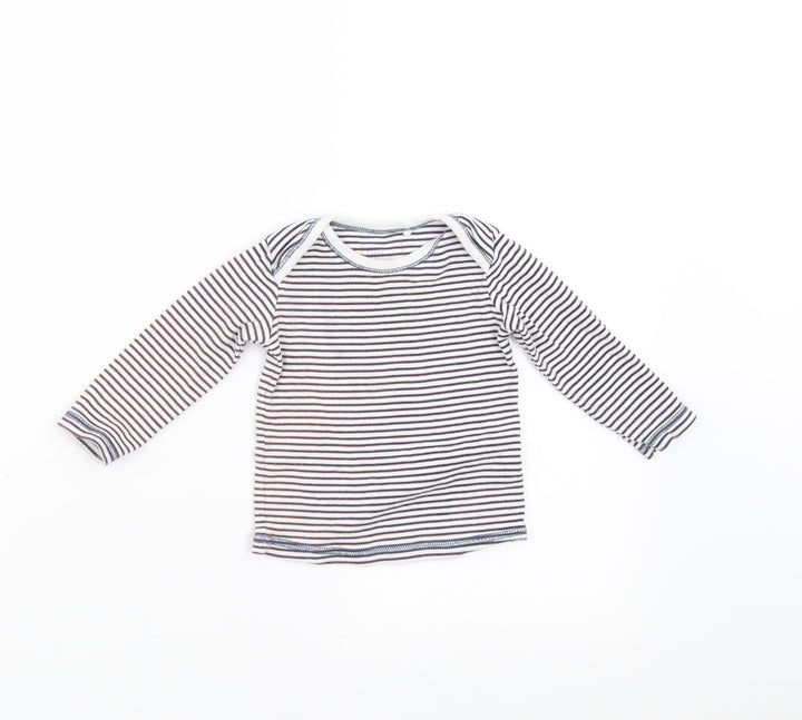 NEXT Baby White Striped  Basic T-Shirt Size 6-9 Months