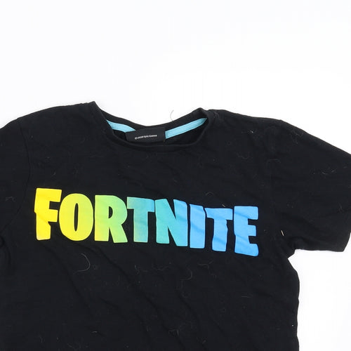 Pep&Co Boys Black   Basic T-Shirt Size 10-11 Years  - fortnite