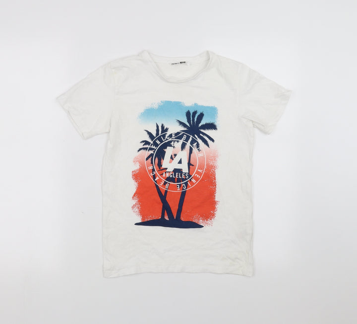 Pep&Co Boys White Basic T-Shirt Size 10-11 Years - los angeles