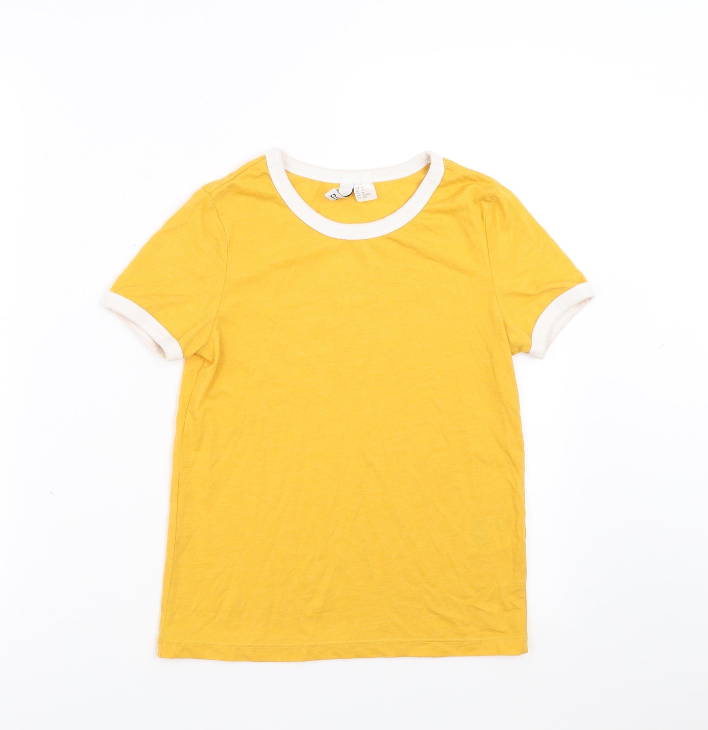 Divided by H&M Womens Yellow   Basic T-Shirt Size XS