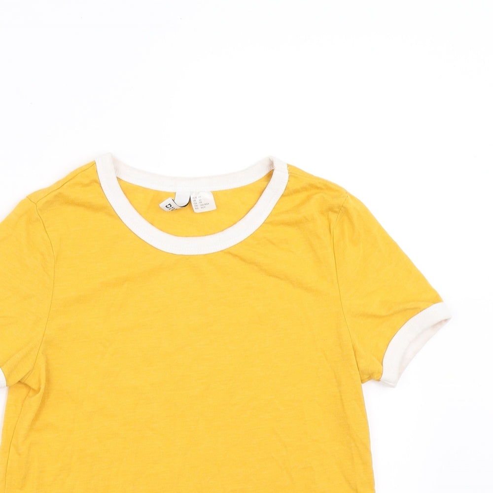 Divided by H&M Womens Yellow   Basic T-Shirt Size XS