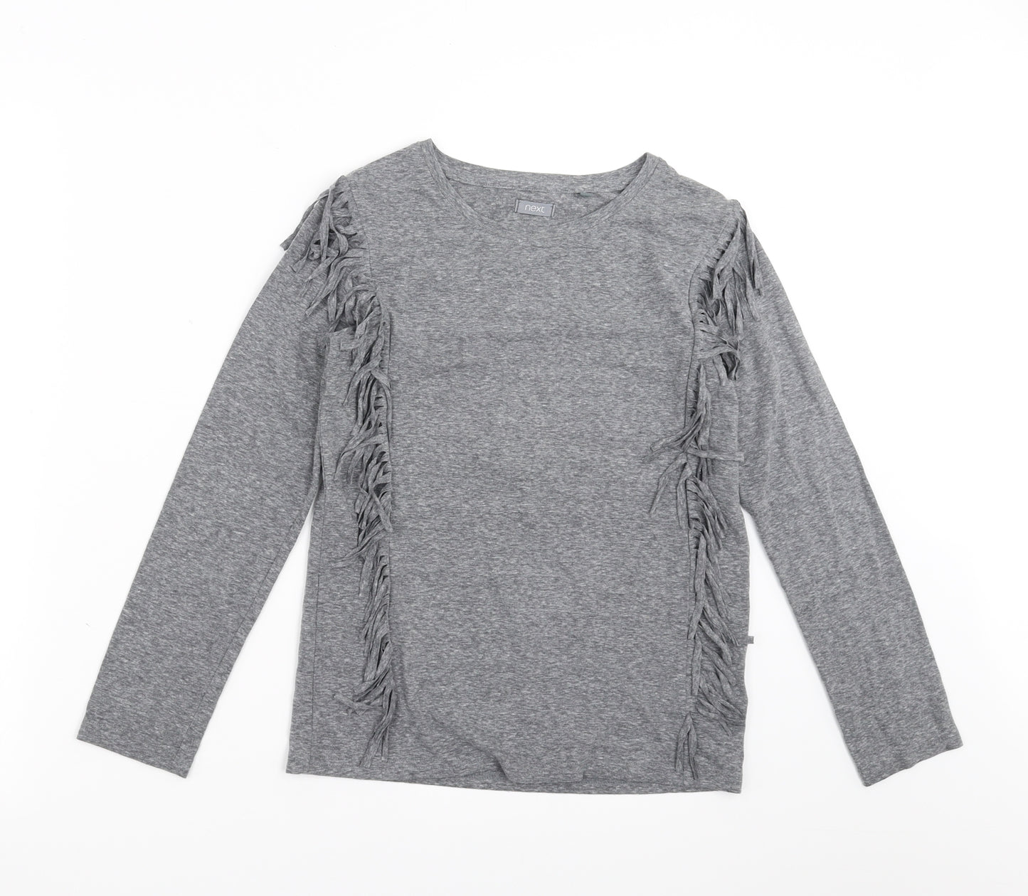 NEXT Girls Grey   Basic T-Shirt Size 10 Years  - Tassle