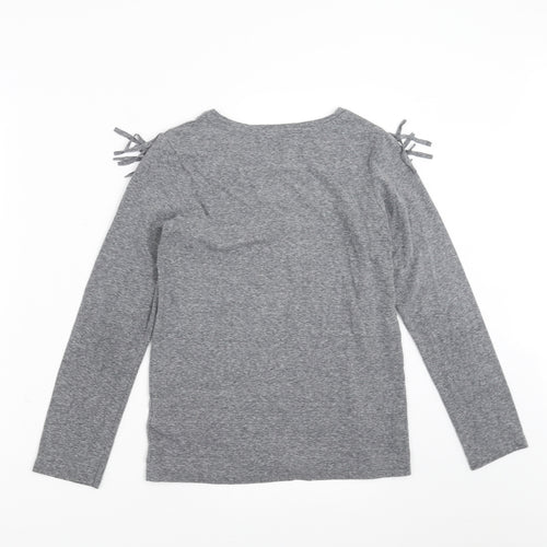 NEXT Girls Grey   Basic T-Shirt Size 10 Years  - Tassle