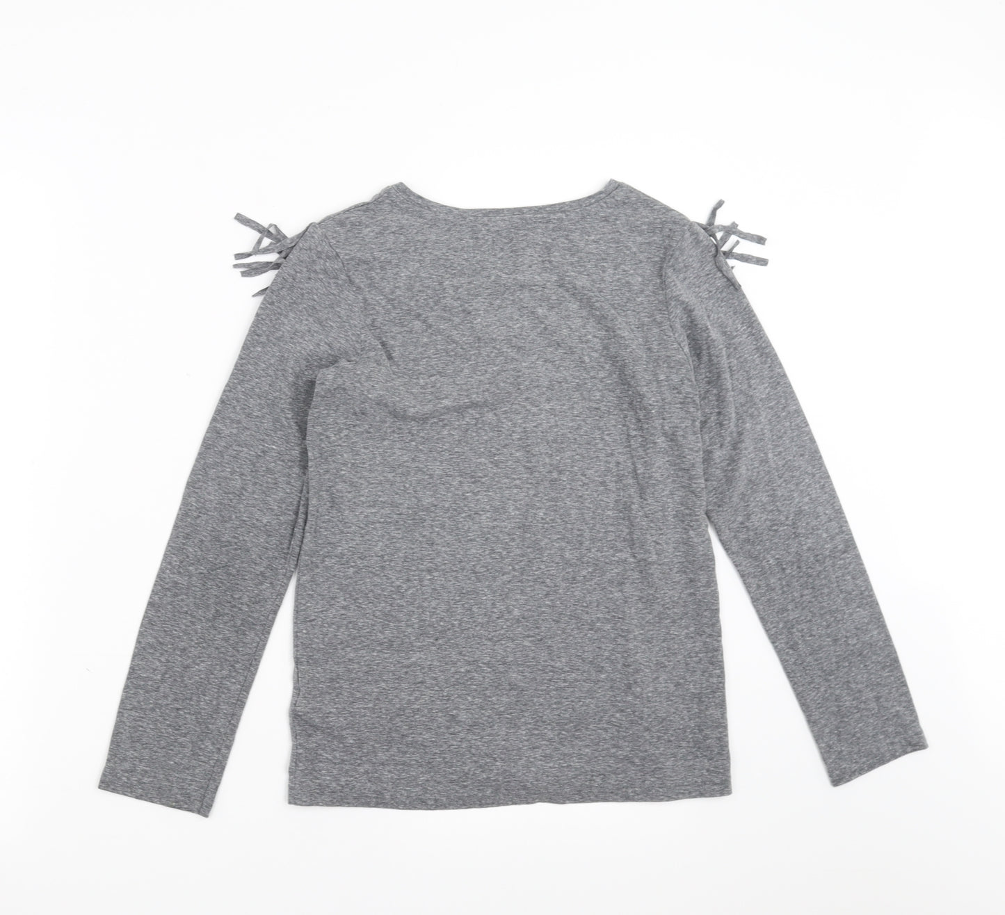 NEXT Girls Grey   Basic T-Shirt Size 10 Years  - Tassle