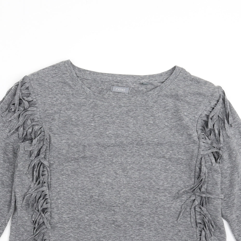 NEXT Girls Grey   Basic T-Shirt Size 10 Years  - Tassle