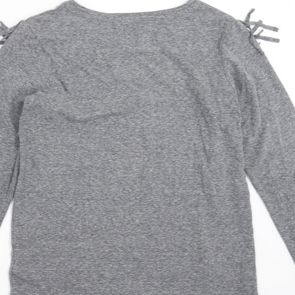 NEXT Girls Grey   Basic T-Shirt Size 10 Years  - Tassle