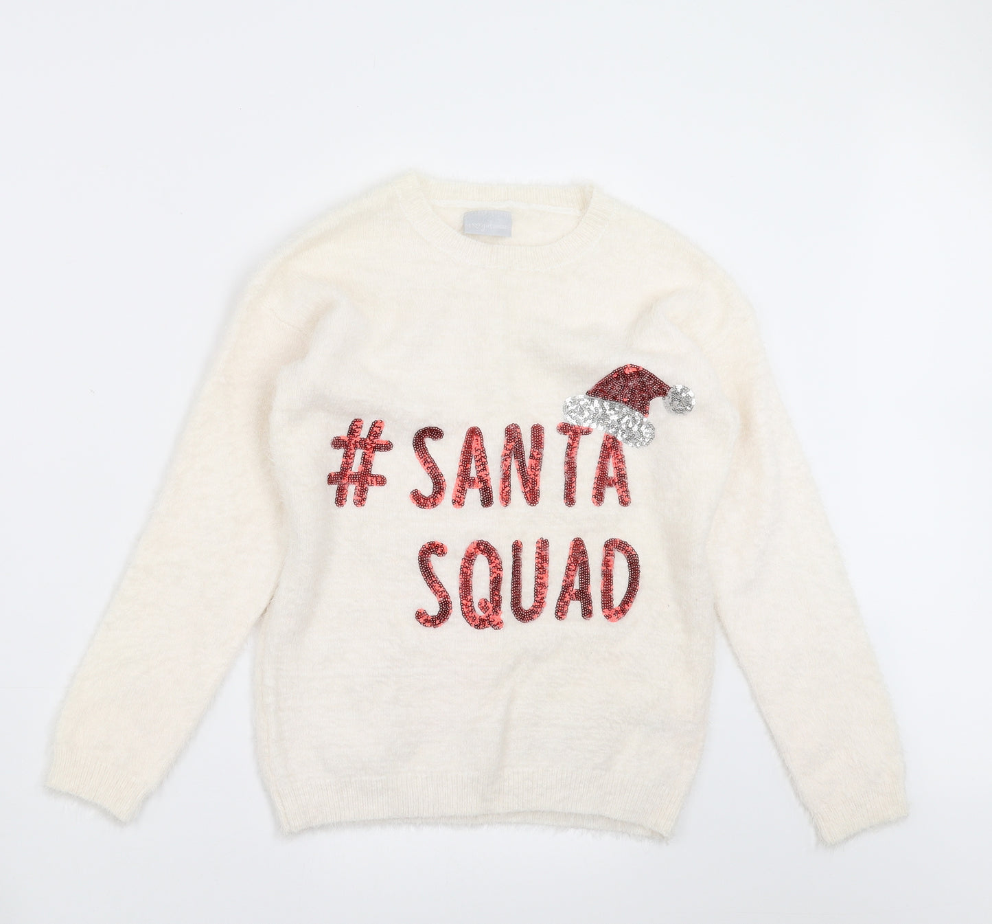Matalan Girls Ivory   Pullover Jumper Size 11 Years  - Christmas  Jumper