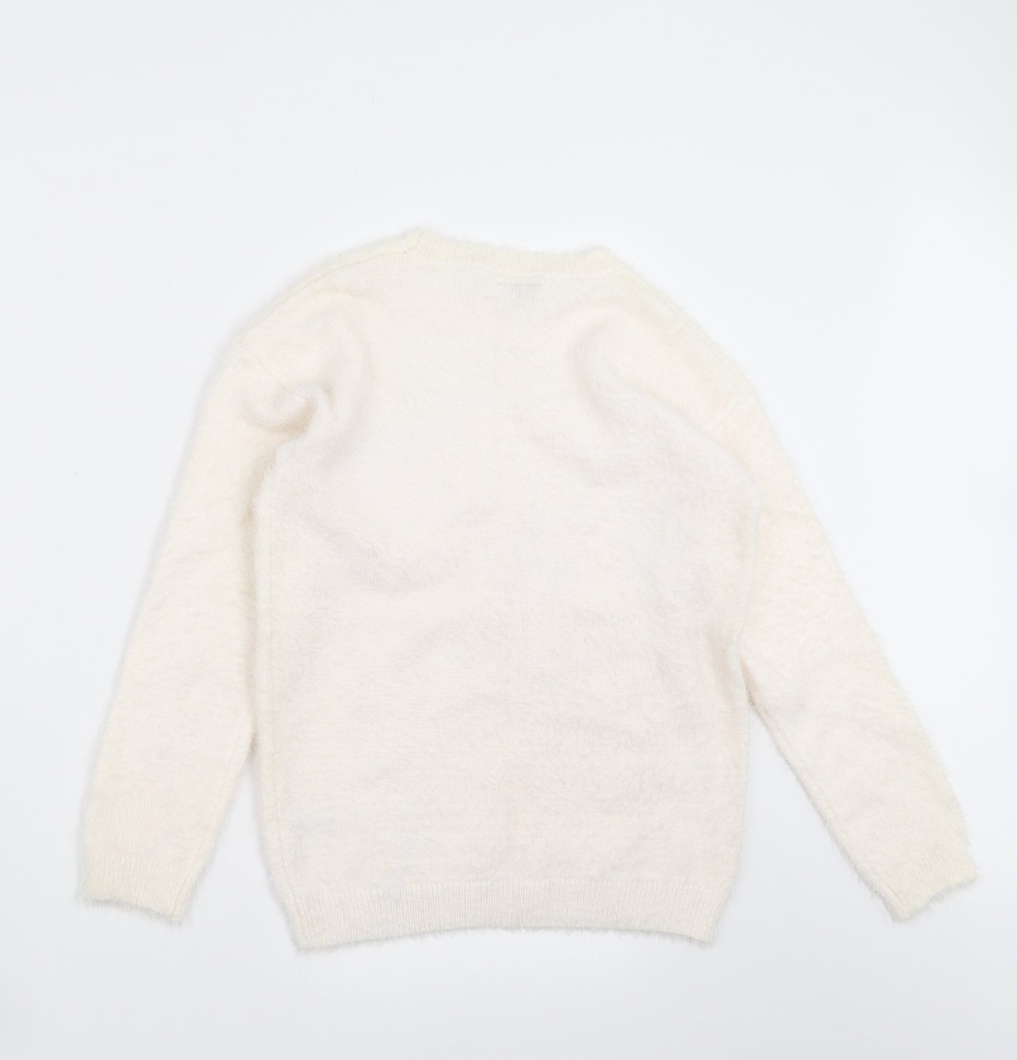 Matalan Girls Ivory   Pullover Jumper Size 11 Years  - Christmas  Jumper