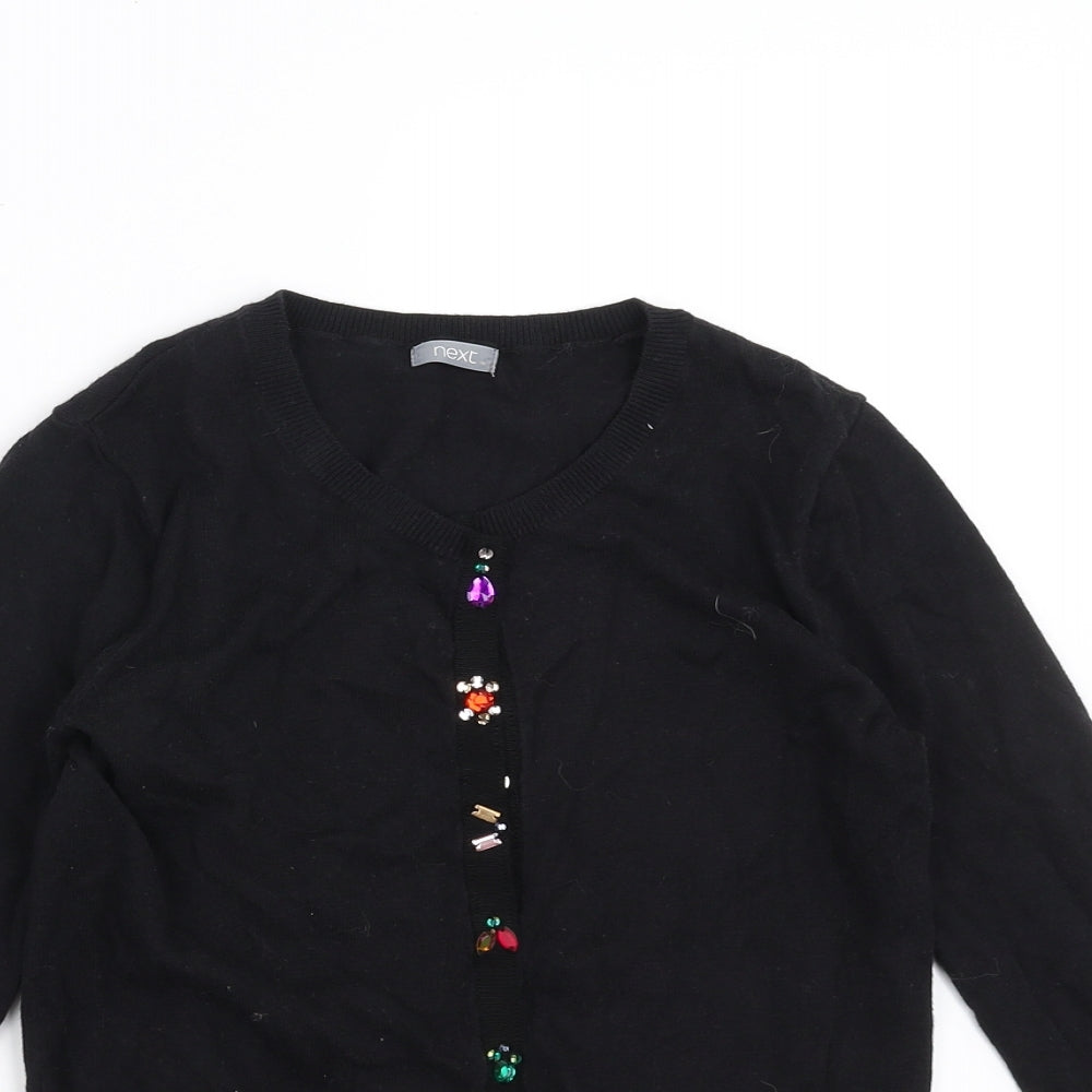 NEXT Girls Black   Cardigan Jumper Size 11 Years  - beaded