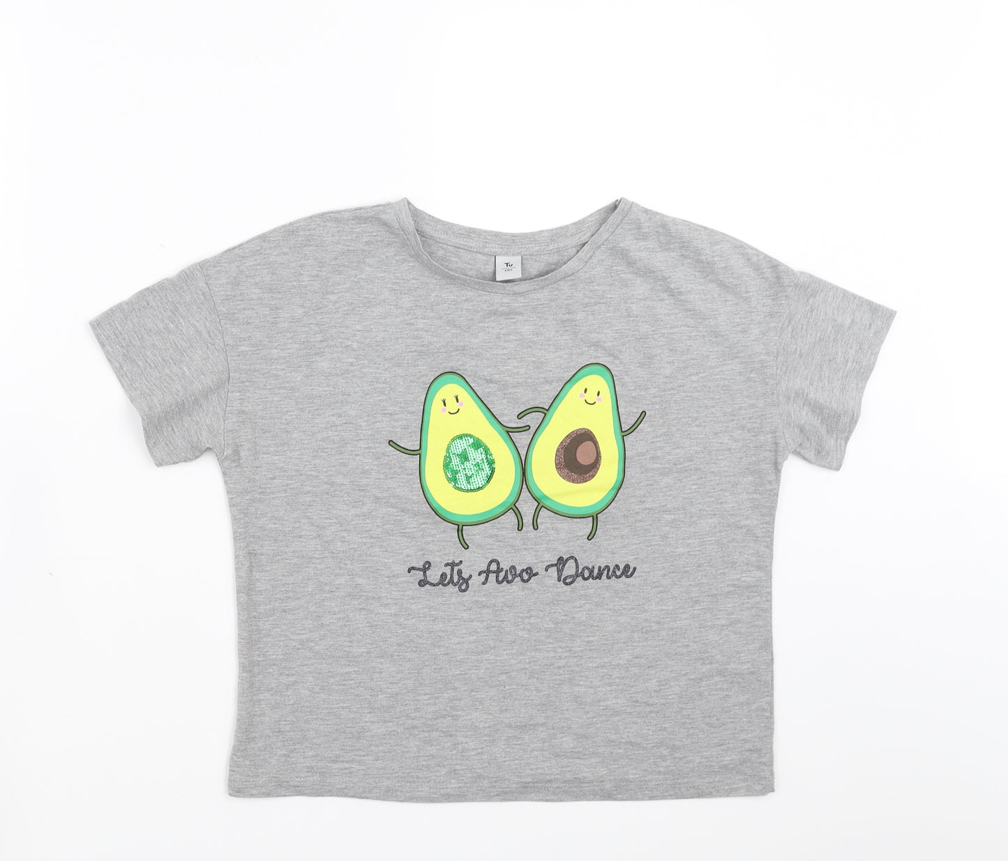 Sainsburys Girls Grey   Basic T-Shirt Size 10 Years  - avocado