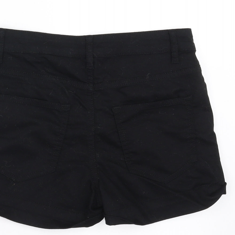 H&M Womens Black  Denim Hot Pants Shorts Size 6