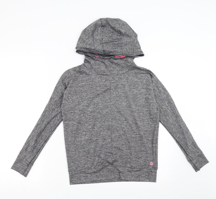 Matalan Girls Grey Pullover Hoodie Size 10-11 Years