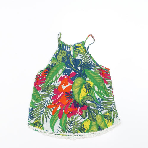 Candy Couture Girls Green Floral  Camisole Blouse Size 9 Years