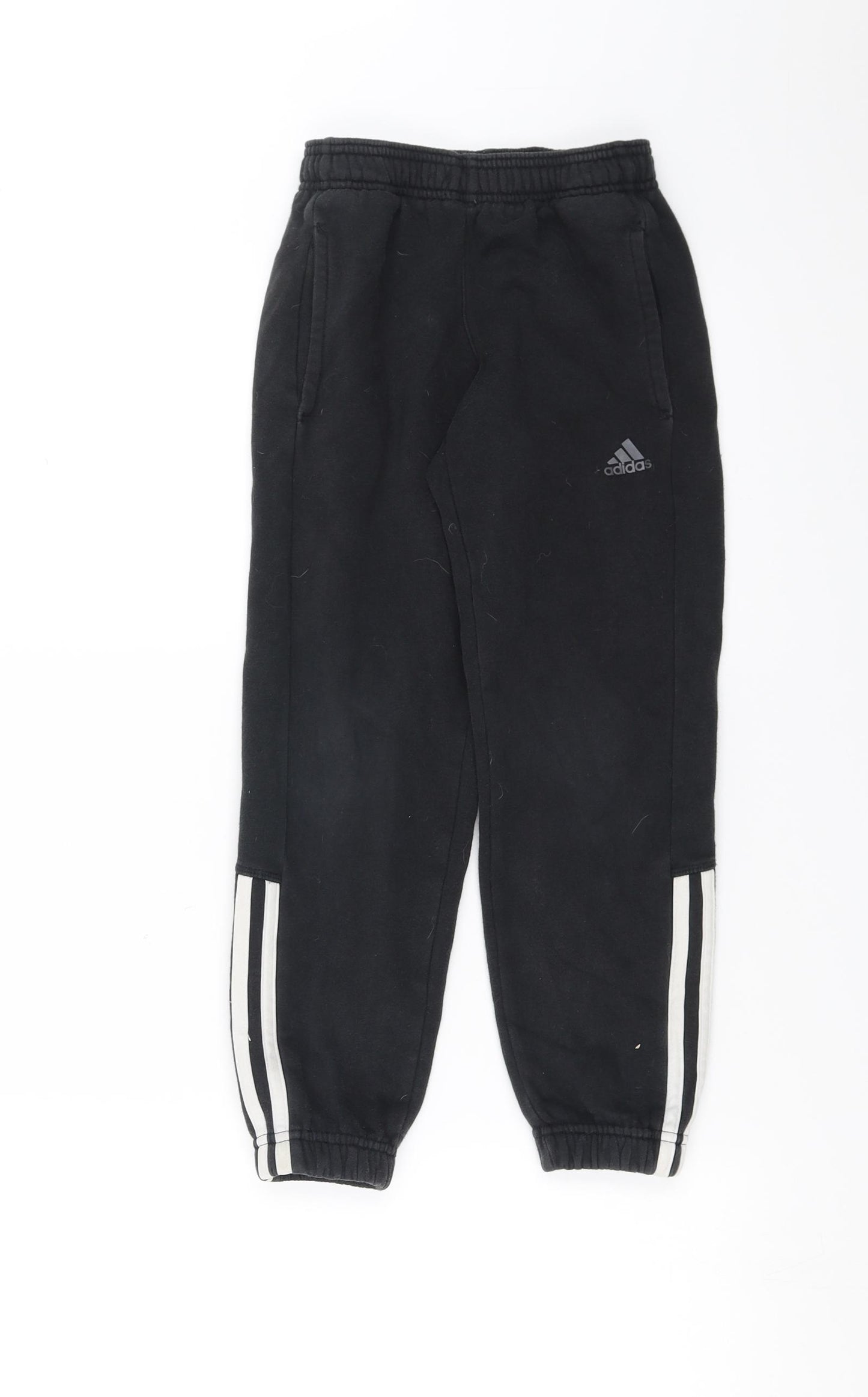 adidas Boys Black   Jogger Trousers Size 6-7 Years