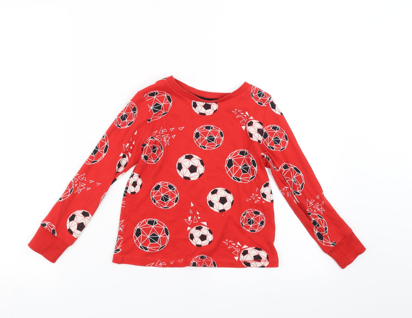 George Boys Red Solid   Pyjama Top Size 5-6 Years  - Football