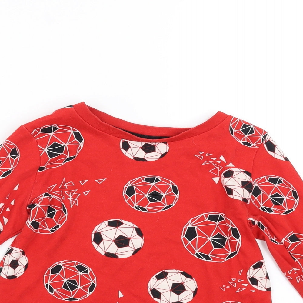 George Boys Red Solid   Pyjama Top Size 5-6 Years  - Football