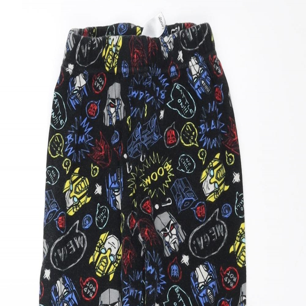 George Boys Black Solid   Pyjama Pants Size 5-6 Years  - Transformers