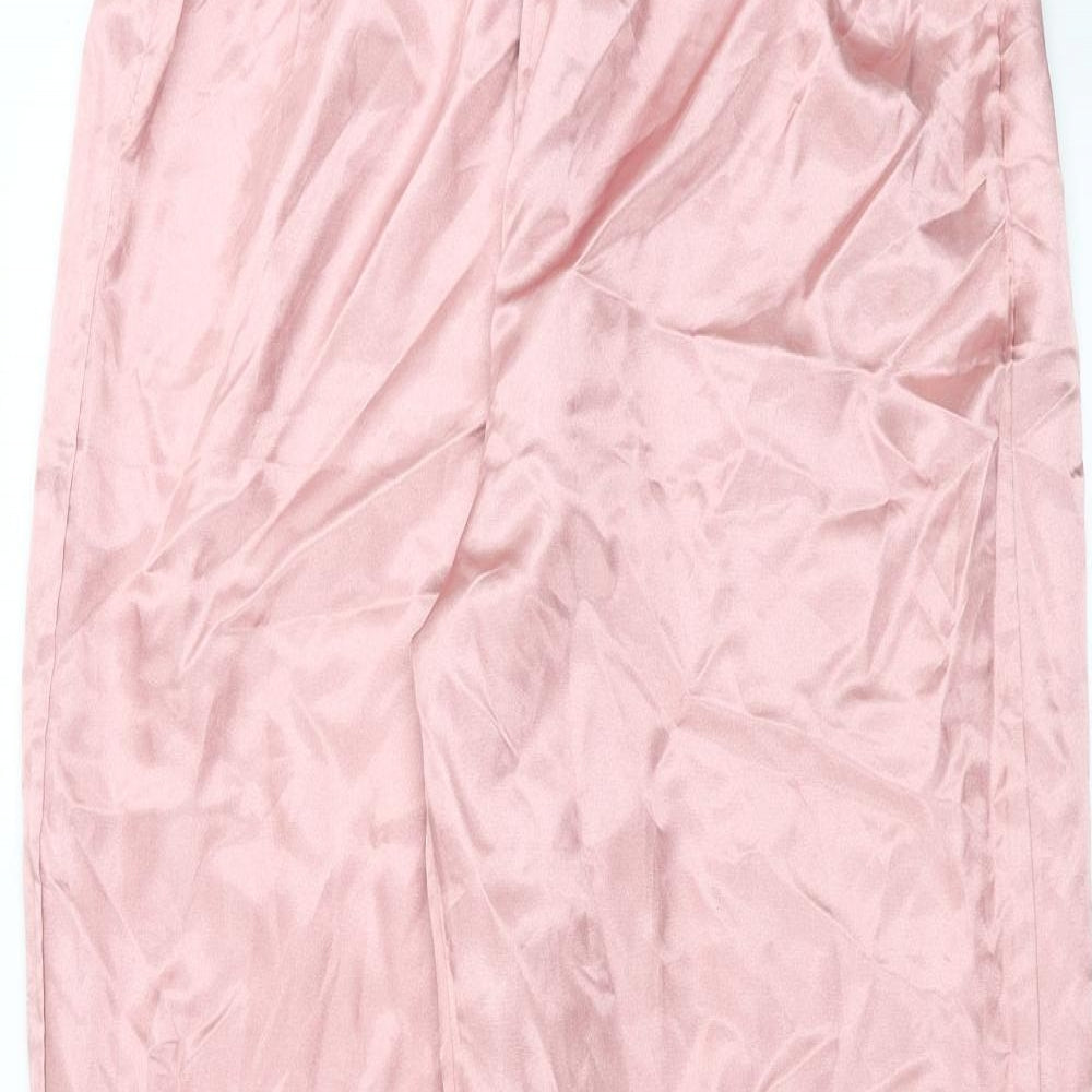 Boohoo Womens Pink Solid   Pyjama Pants Size 12